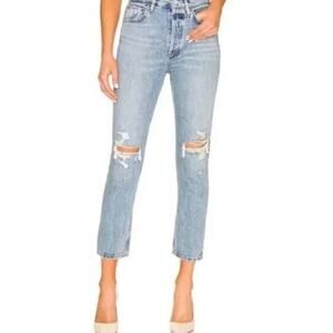 AGOLDE Riley High Rise Straight Crop Jeans | Size 27 | Distressed | $198 Retail